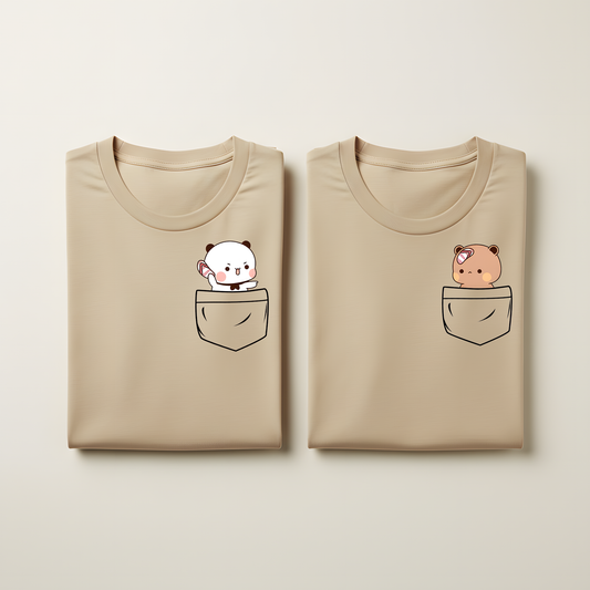Bubu & Dudu Couple T-Shirts – Pocket Love Tee