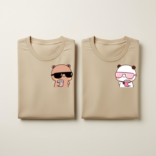 Bubu & Dudu Couple T-Shirts – Kawaii Coffee Bears