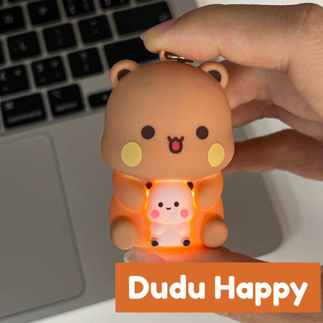 Bubu & Dudu Keychain – Says 3 voice “I Love You - Atata - Omacha”, Lights Up
