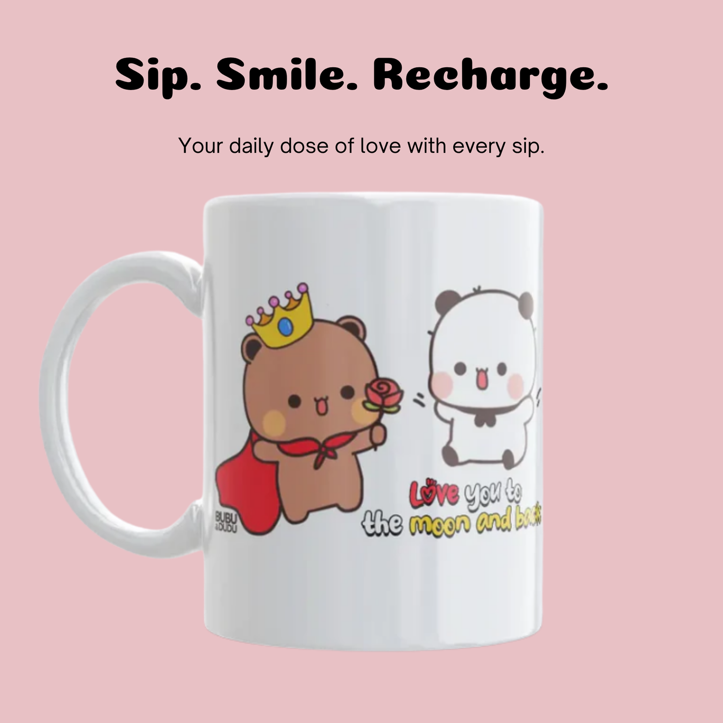 Bubu & Dudu "To The Moon and Back" Mug – Cute Couple Gift