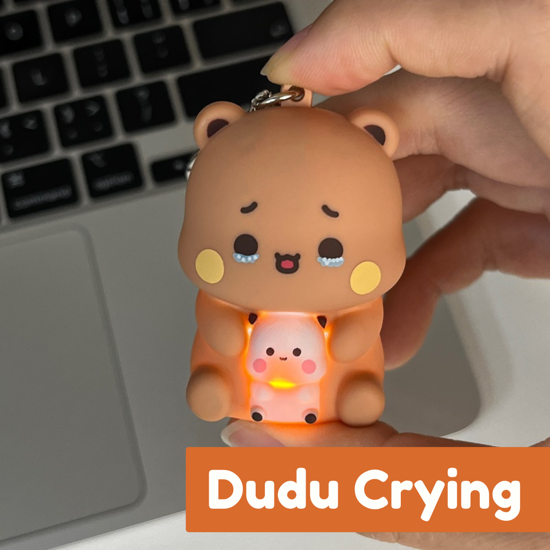 Bubu & Dudu Keychain – Says 3 voice “I Love You - Atata - Omacha”, Lights Up