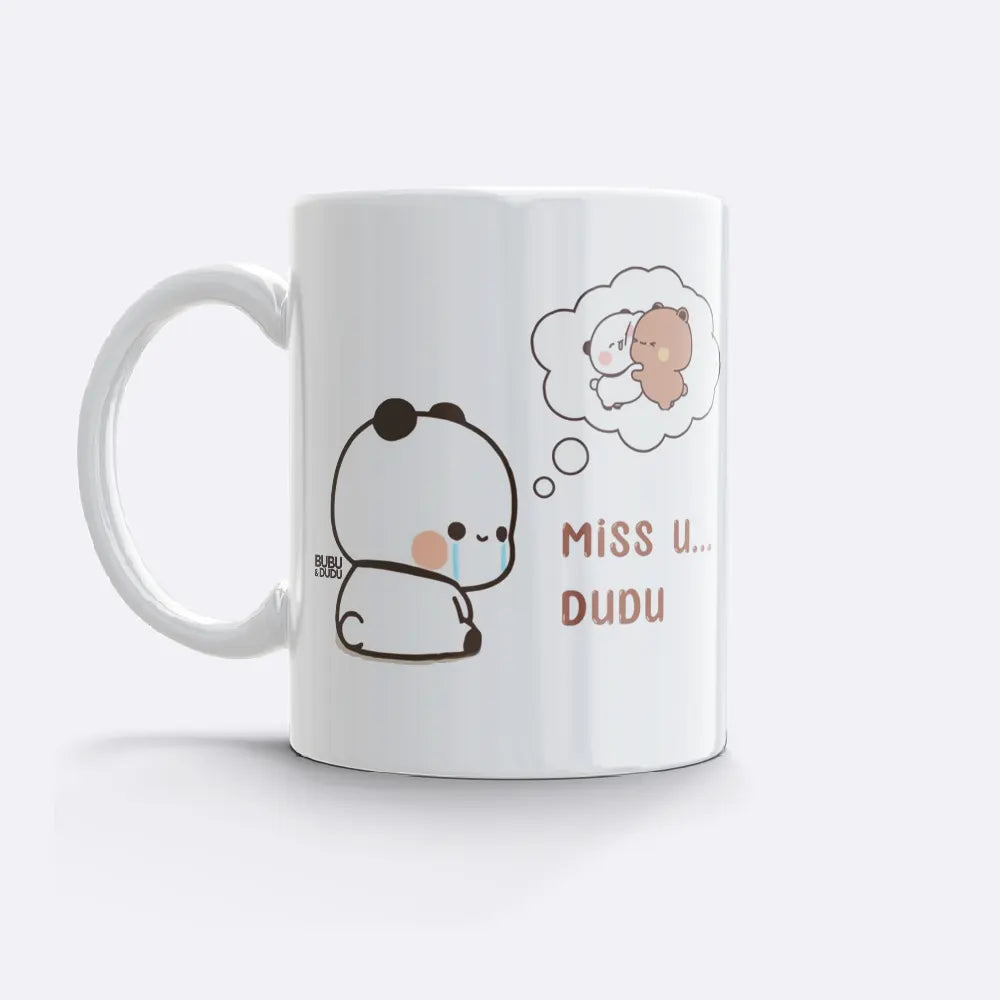 ubu & Dudu "Miss U Dudu" Mug – Cute Romantic Gift for Couples - Heybubududu