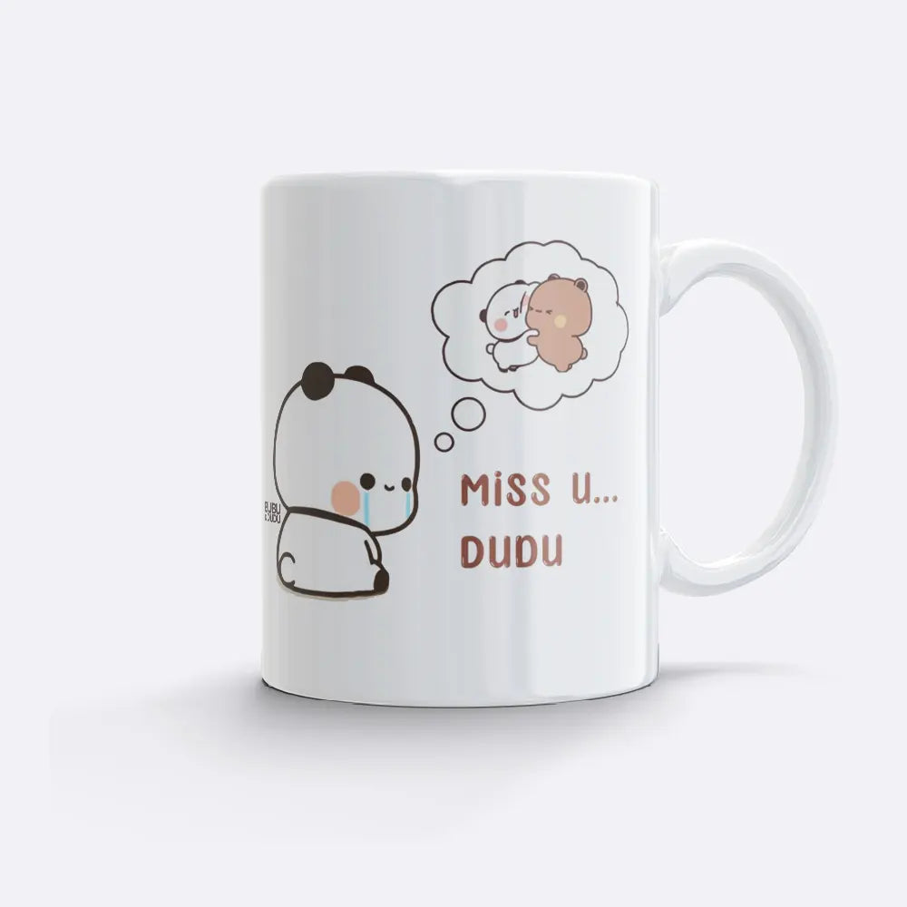 ubu & Dudu "Miss U Dudu" Mug – Cute Romantic Gift for Couples - Heybubududu