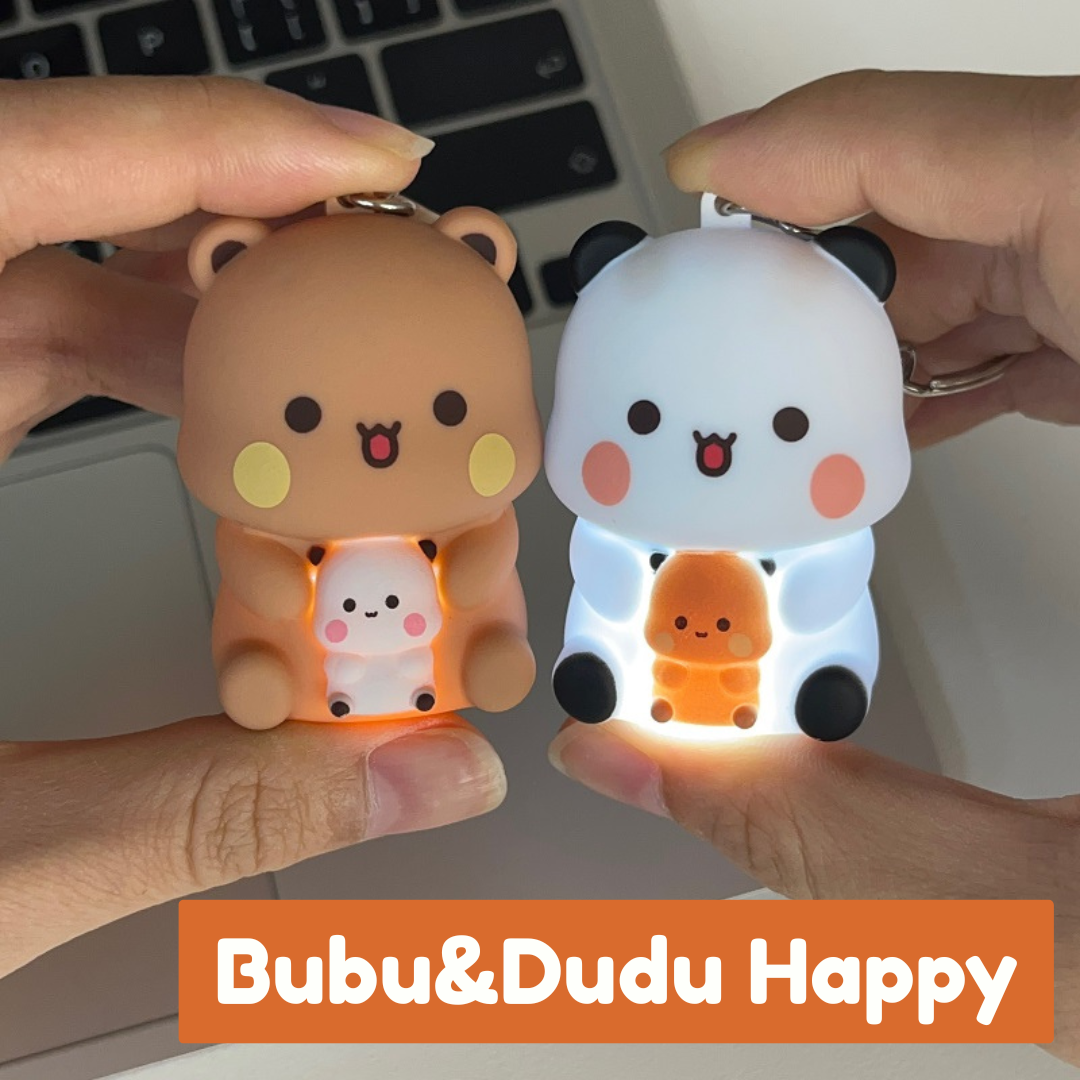 Bubu & Dudu Keychain – Says 3 voice “I Love You - Atata - Omacha”, Lights Up