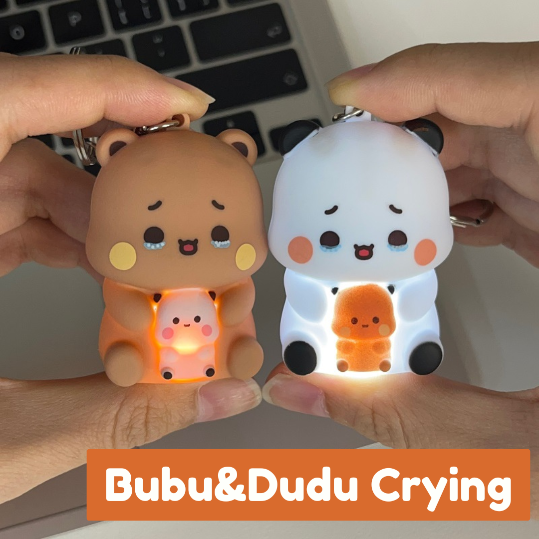 Bubu & Dudu Keychain – Says 3 voice “I Love You - Atata - Omacha”, Lights Up