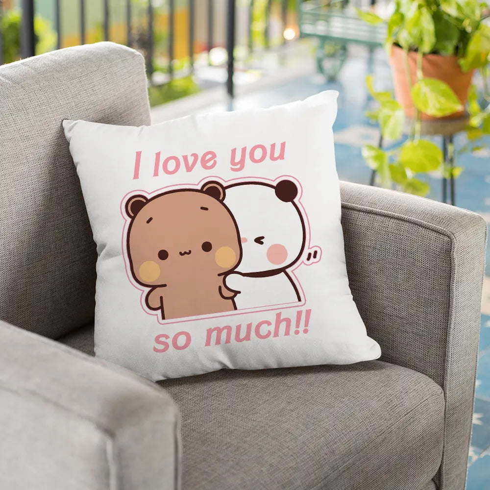 Bubu & Dudu "I Love You So Much!" Pillow – Perfect Gift for Couples - Heybubududu