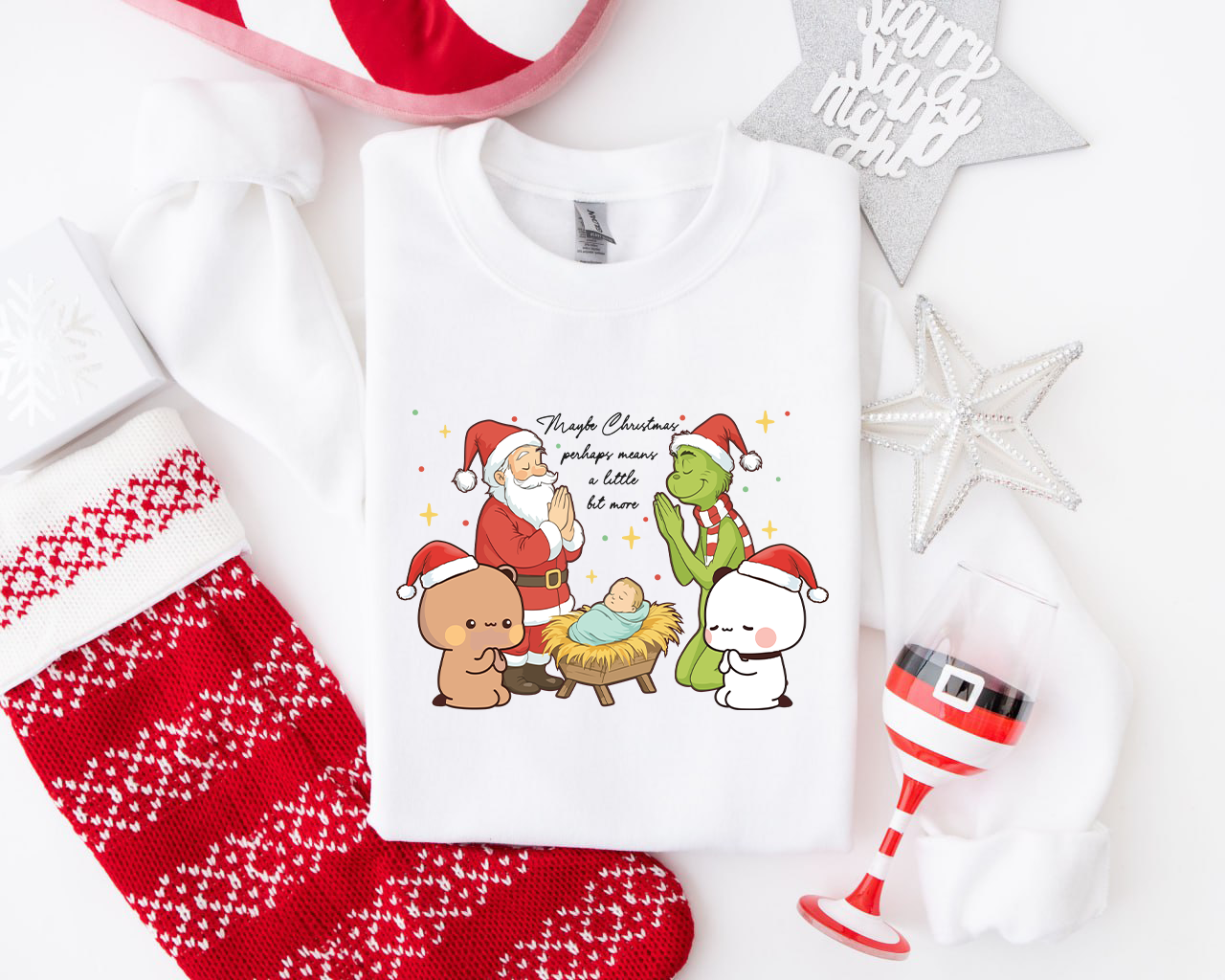 Bubu Dudu Christmas Crewneck – Santa & Grinch