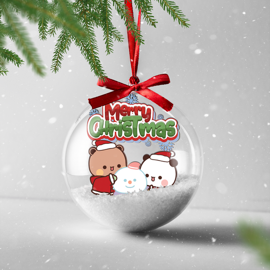 Bubu & Dudu Cute Bear Couple Christmas Ornaments – Adorable Holiday Tree Decorations Gift for Lovers & Family