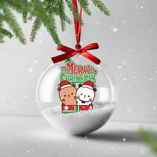 Bubu & Dudu Cute Christmas Ornaments – Adorable Bear Couple Holiday Tree Decorations Gift for Lovers, Friends & Family