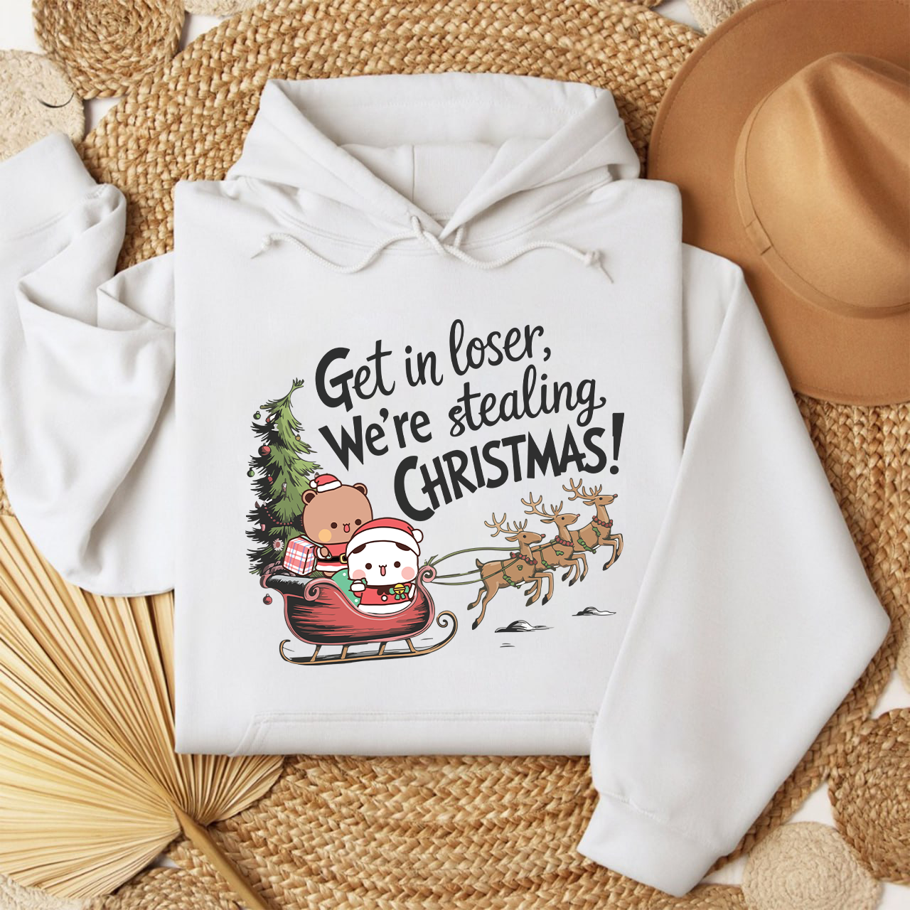 Bubu & Dudu Christmas Hoodie | “Get in Loser We’re Stealing Christmas”