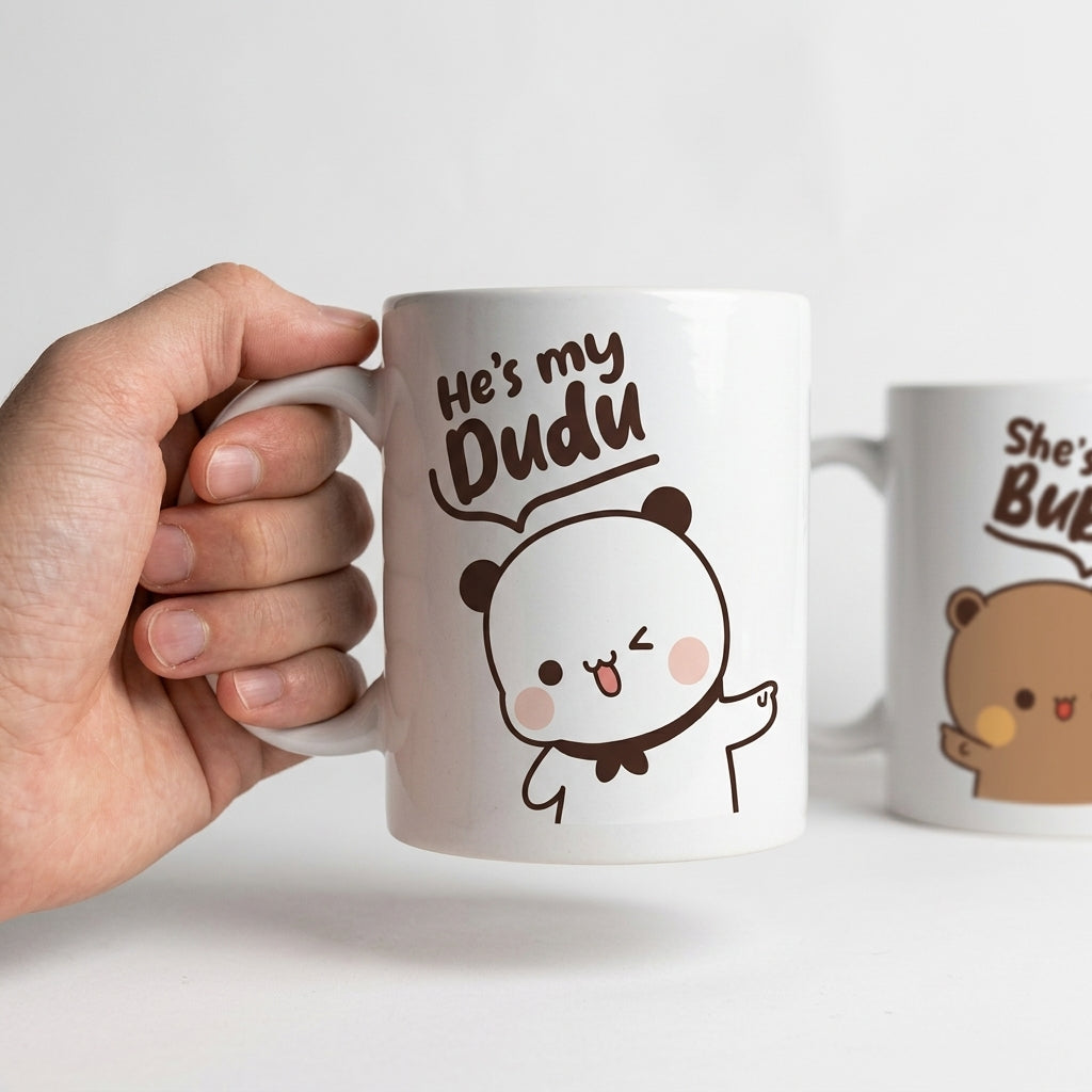 Bubu & Dudu Matching Couple Mug Set – Cute Gift for Couples (2-Pack)