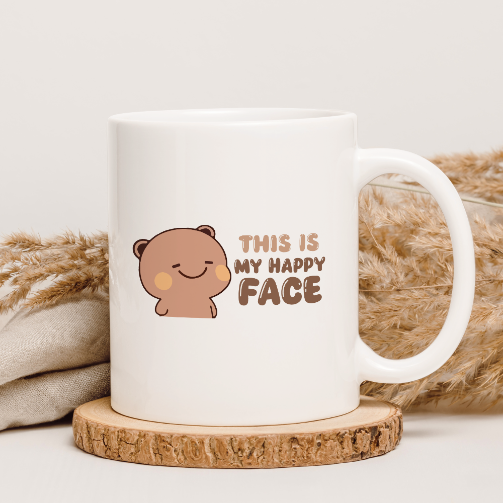Cute Dudu Mug – "This Is My Happy Face" Funny Coffee Cup Gift