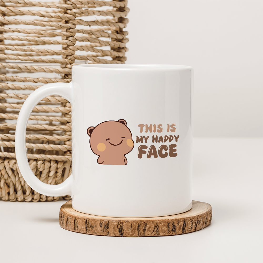 Cute Dudu Mug – "This Is My Happy Face" Funny Coffee Cup Gift
