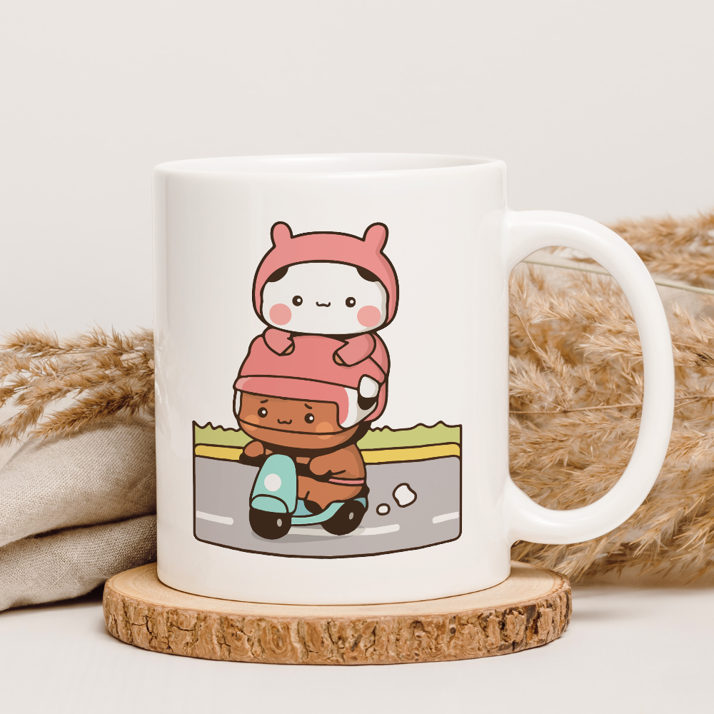 Bubu & Dudu Mug – “Hey Baby” and Scooter Hug Design