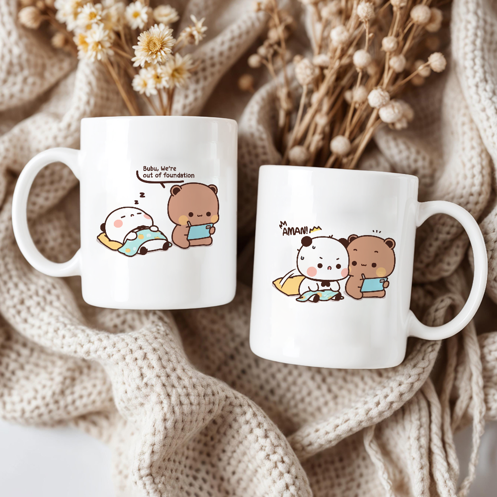 Bubu and Dudu Couple Gift Mug Set – Funny & Cute Daily Life Moments