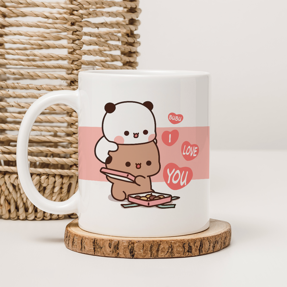 Romantic Mug – Bubu Dudu Hug and Loving You Message