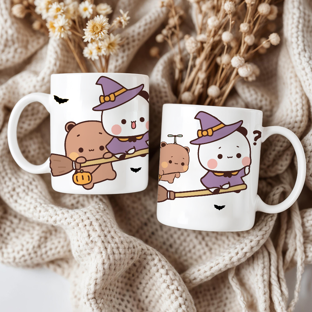 Halloween Mug – Bubu & Dudu Witch Ride Gift for Him or Her