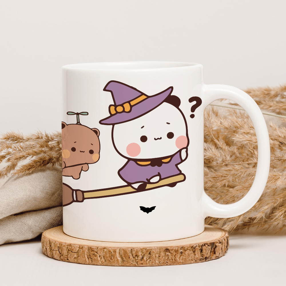 Halloween Mug – Bubu & Dudu Witch Ride Gift for Him or Her