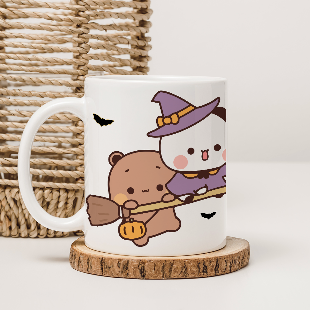 Halloween Mug – Bubu & Dudu Witch Ride Gift for Him or Her
