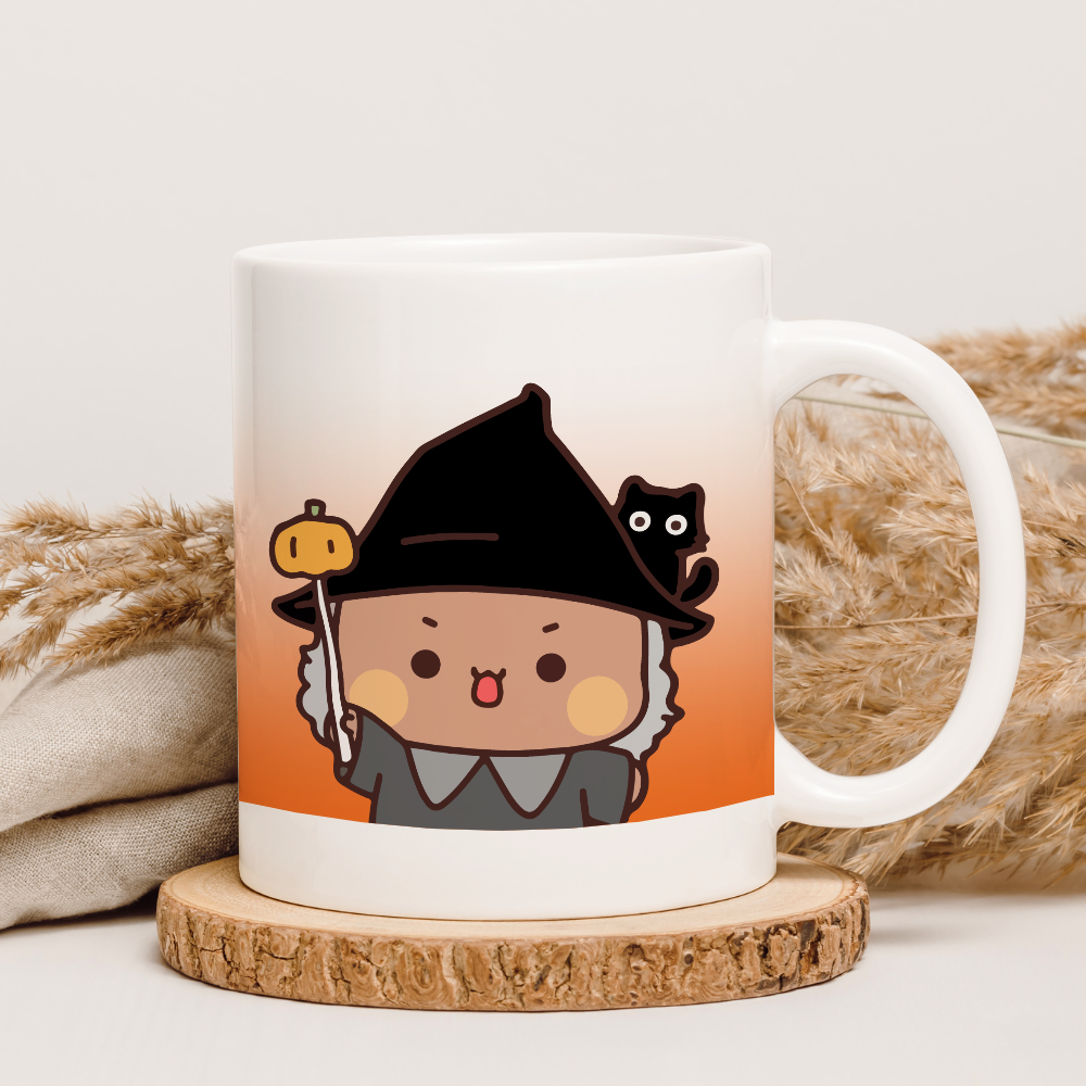 Halloween Couple Mug – Cute Bubu & Dudu in Witch Outfits for Him or Her