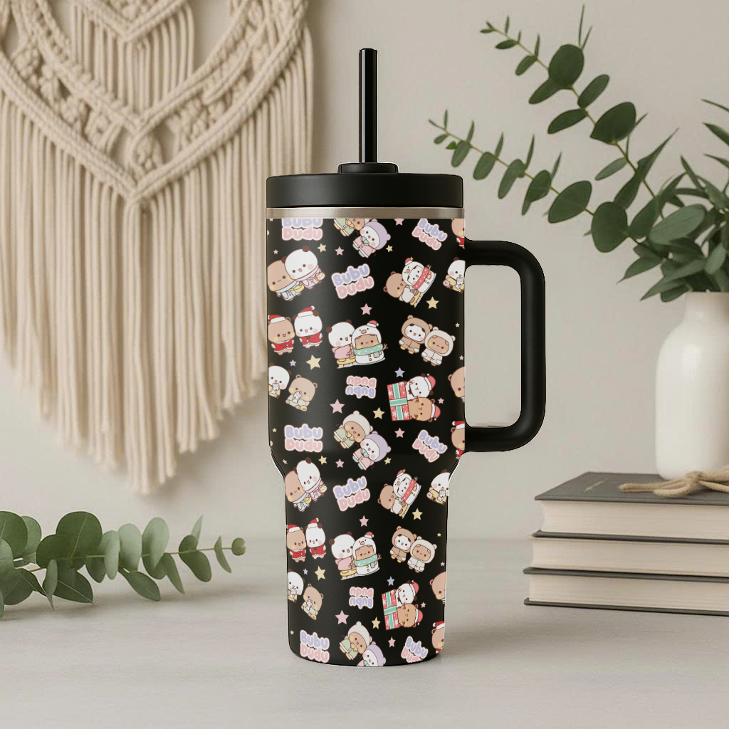 Bubu & Dudu Christmas Thermal Tumbler – Cute & Cozy