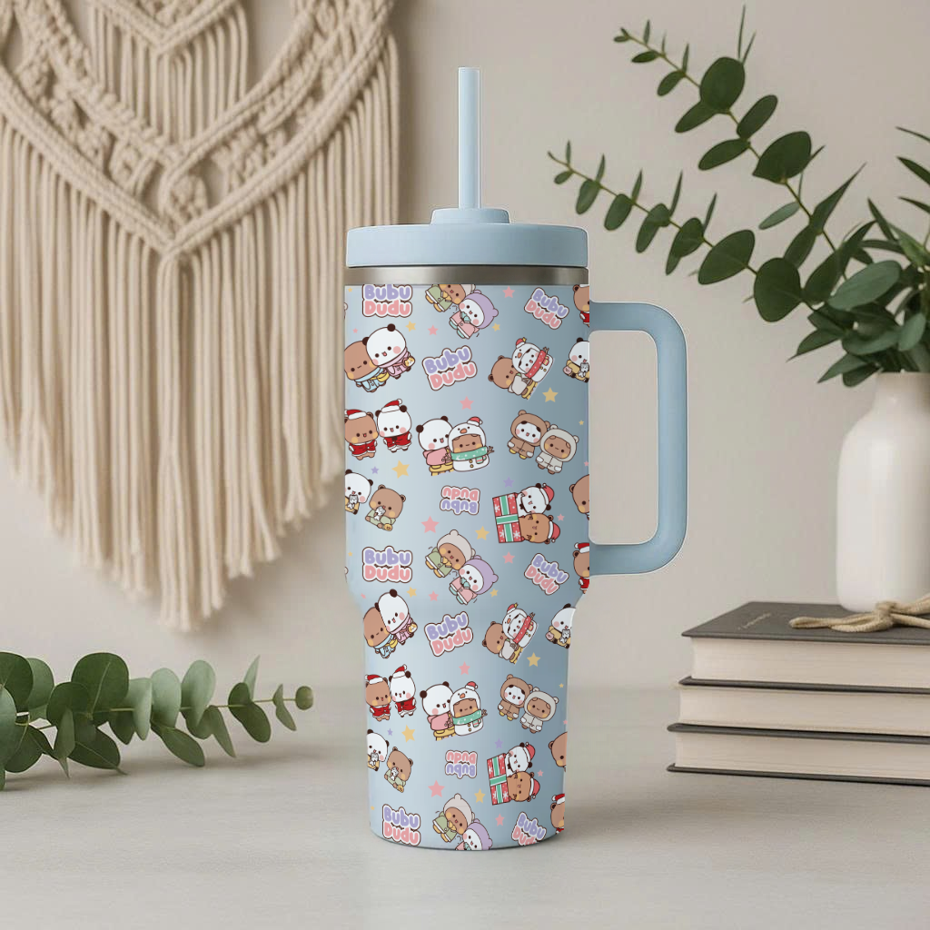 Bubu & Dudu Christmas Thermal Tumbler – Cute & Cozy