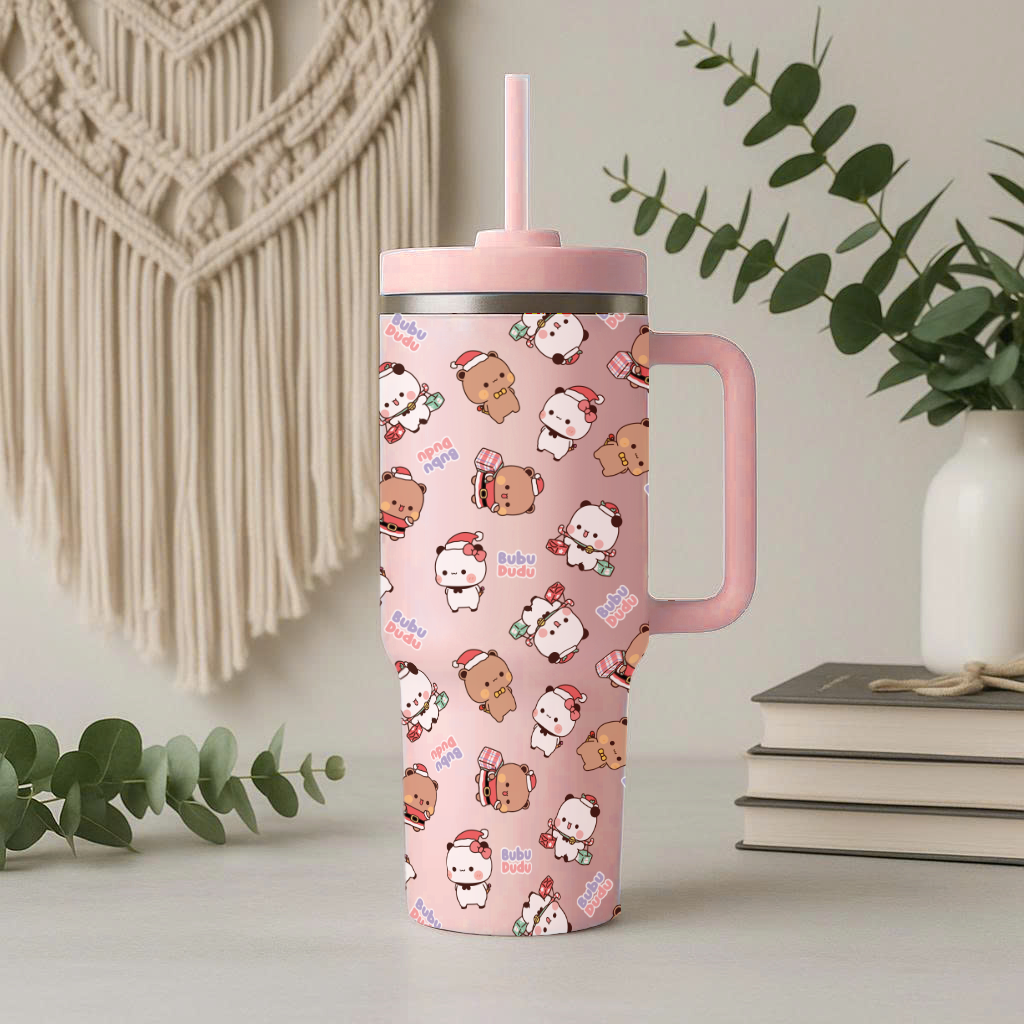 Bubu & Dudu Christmas Insulated Cup – Festive, Cute & Perfect for On-the-Go
