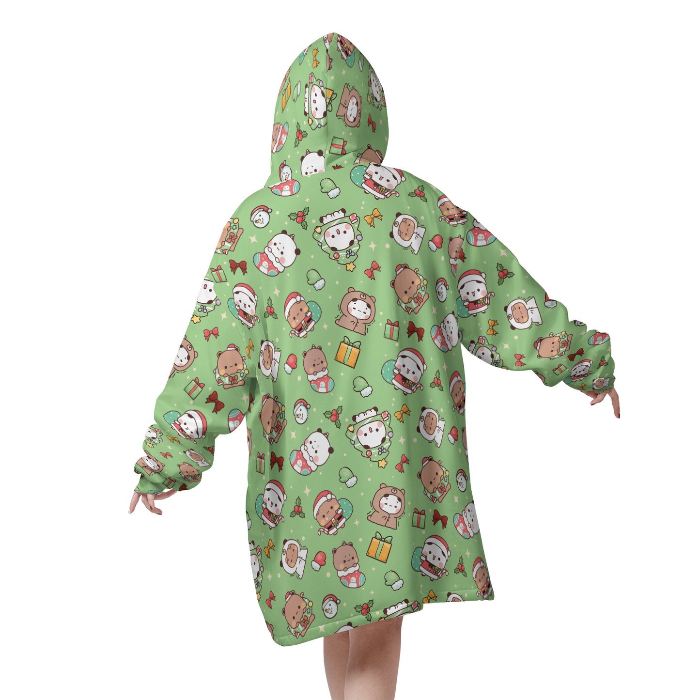 Bubu & Dudu Christmas Blanket Hoodie – Oversized Sherpa Wearable Blanket