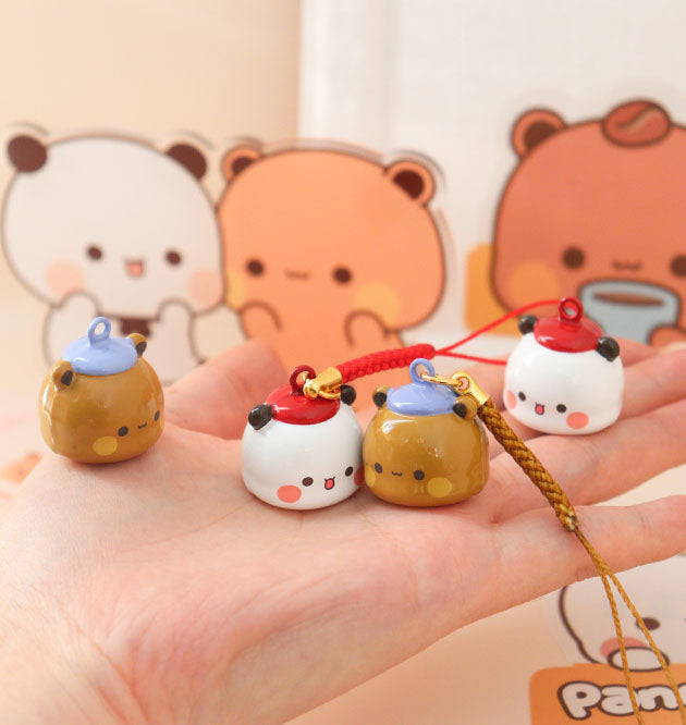 Bubu & Dudu Mini Bear Bell Charm – Cute Sound Keychain for Phone, Bag & Car