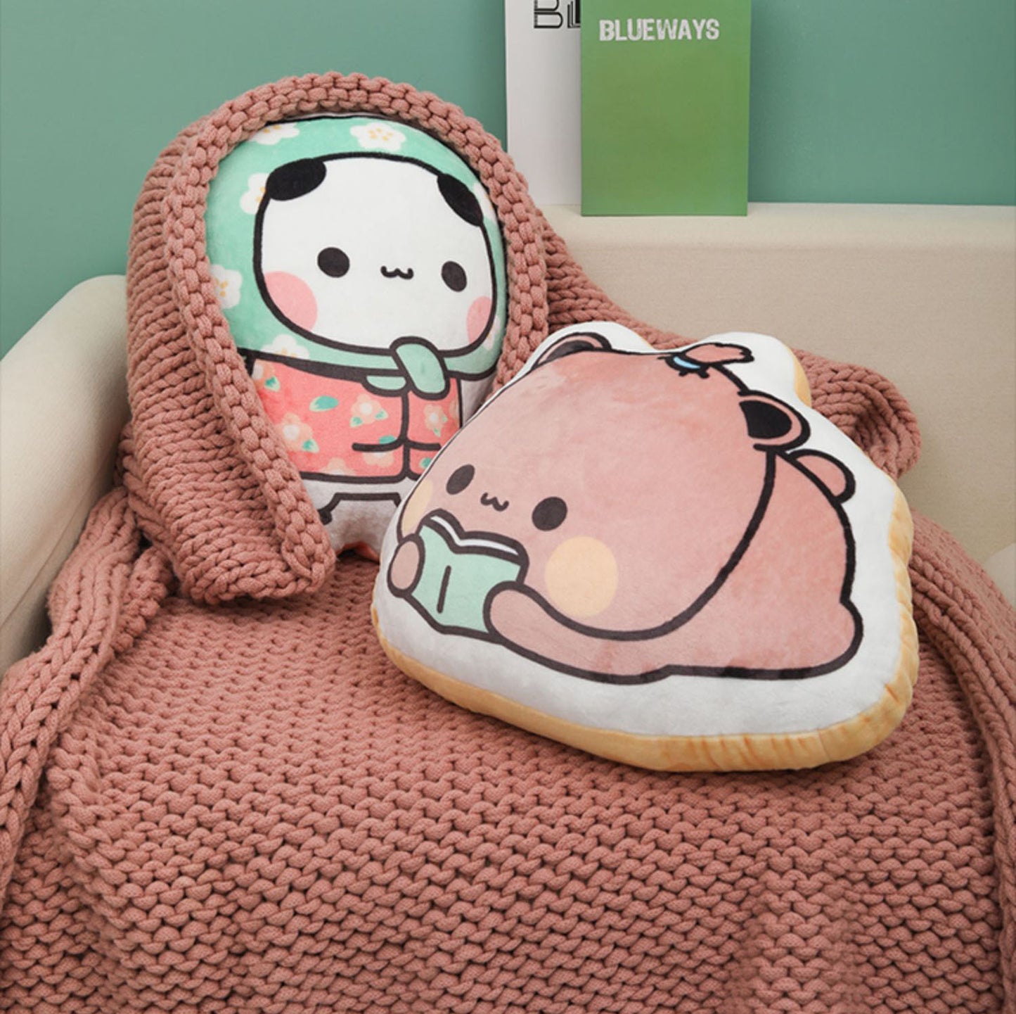 Bubu & Dudu Kawaii Plush Pillow – Oversized Cute Cartoon Cushion