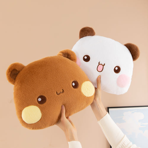 Kawaii Bubu & Dudu Plush Pillows – Cute Panda & Cat Dolls | Couple Gifts & Kids Cuddly Toys - Heybubududu