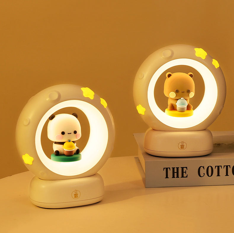 Bubu & Dudu Cute Bear Night Light – Touch-Activated LED Bedside Lamp for Kids & Adults
