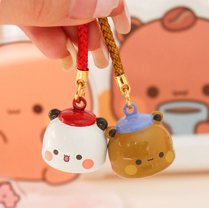 Bubu & Dudu Mini Bear Bell Charm – Cute Sound Keychain for Phone, Bag & Car