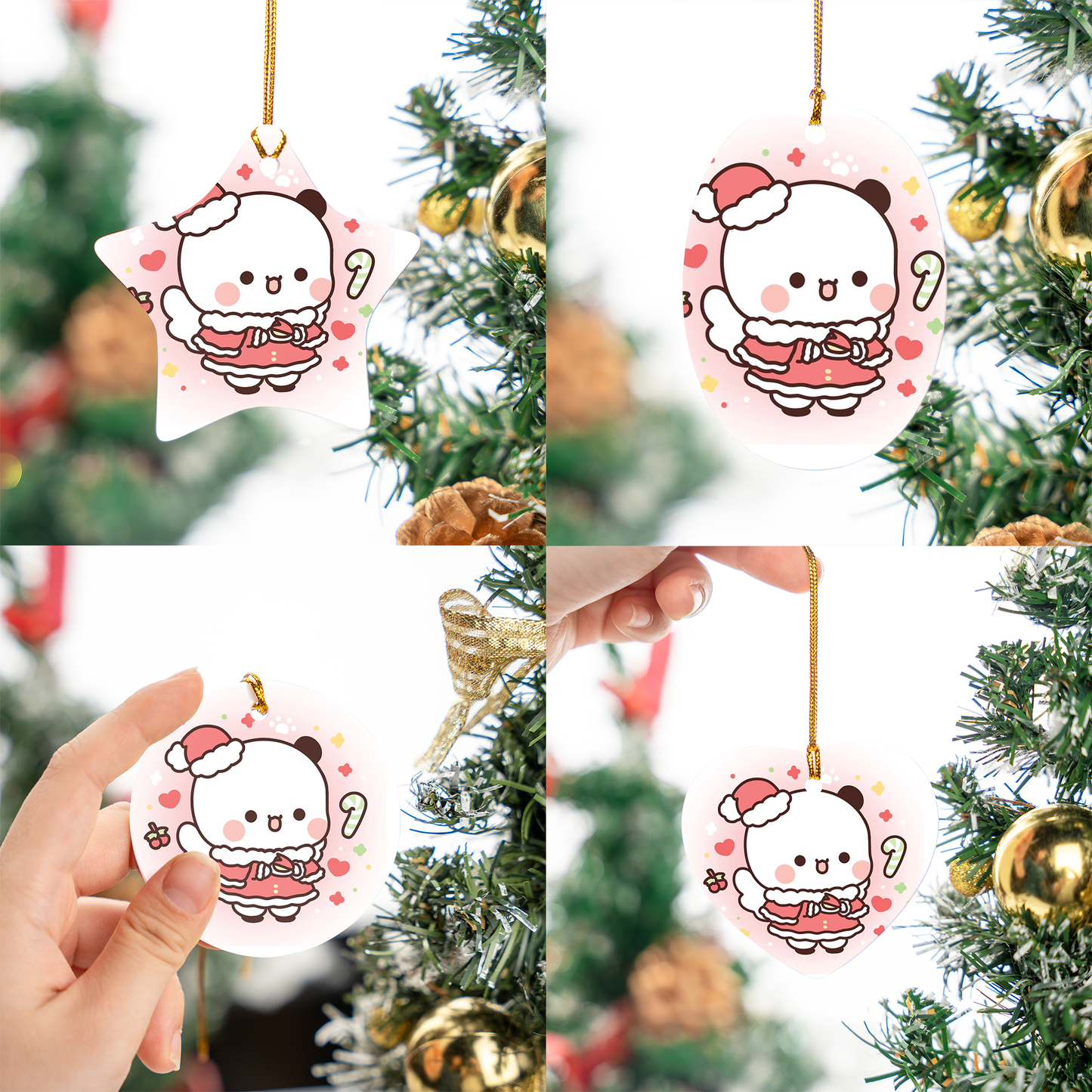 Cute Bubu & Dudu Christmas Ornaments – Ceramic Tree Decorations