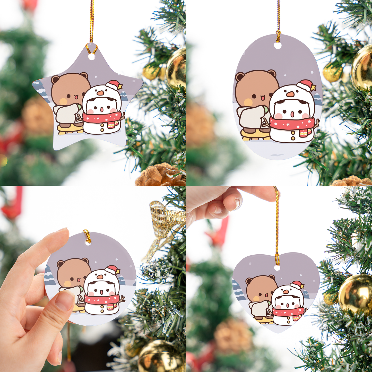 Bubu & Dudu Christmas Ornaments – Cute Ceramic Holiday Tree Decorations