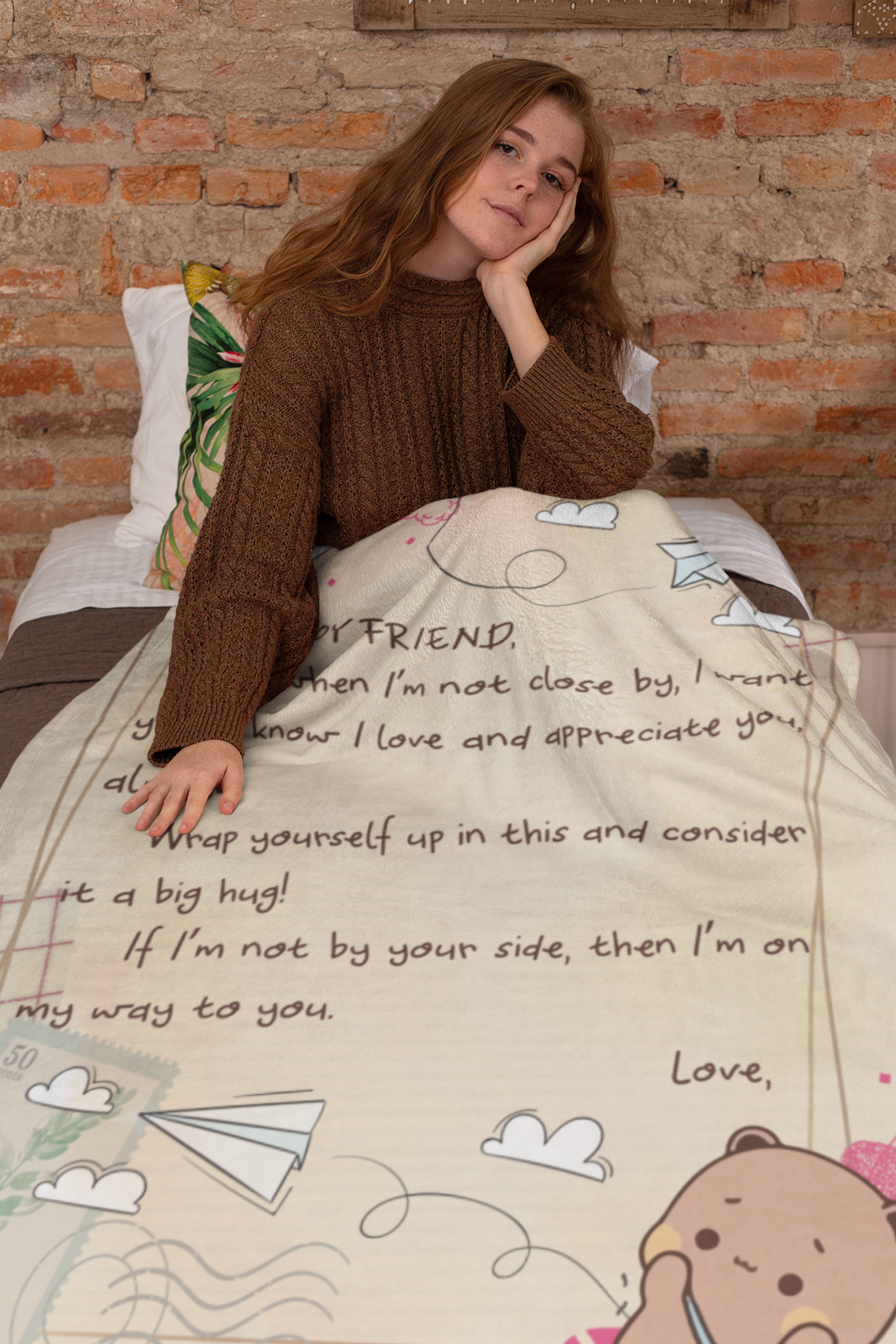 To My Boyfriend Blanket – Cozy Fleece/Sherpa Throw with Love Message