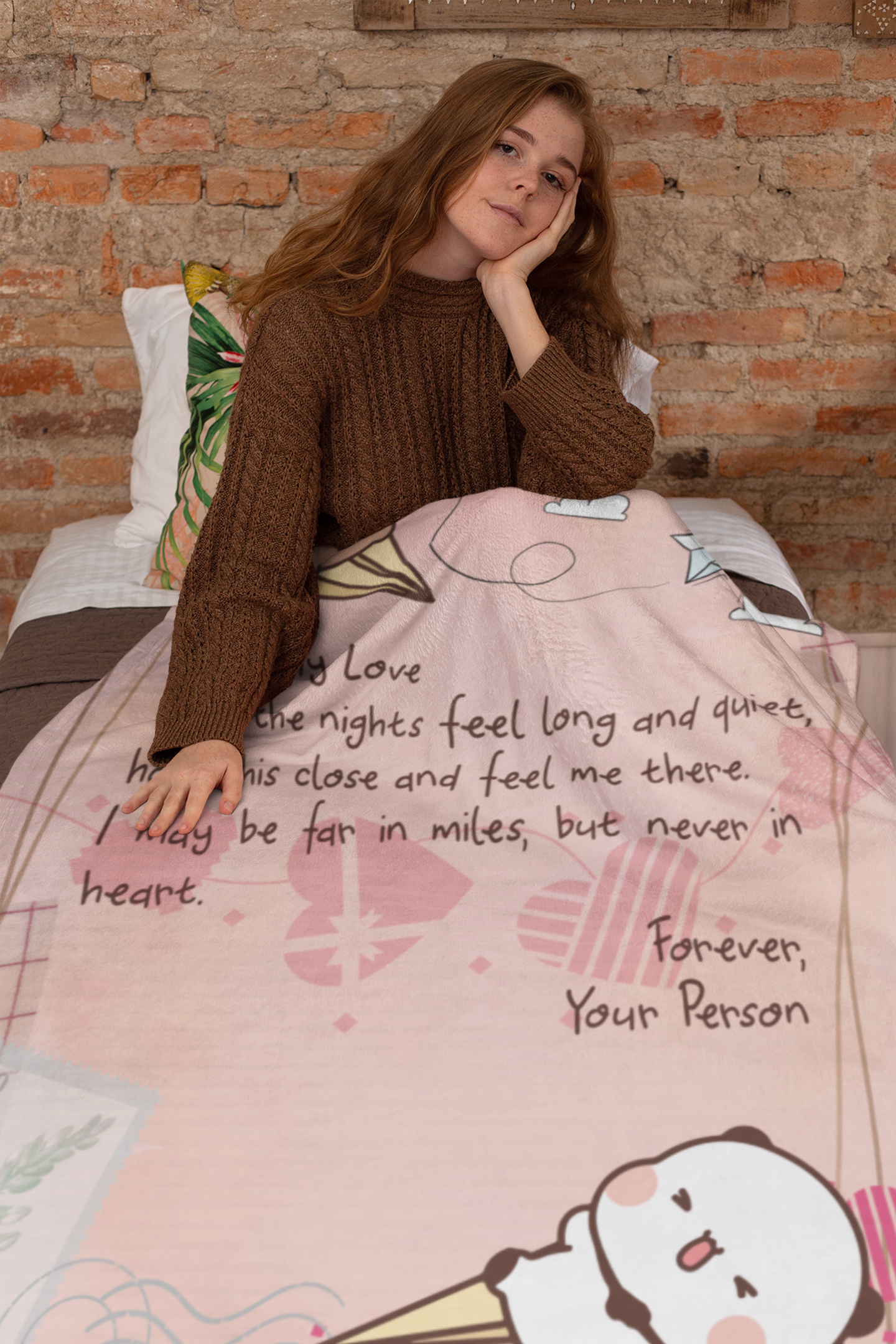 To My Love Blanket – Cozy Sherpa/Fleece Throw for Long Distance Couples