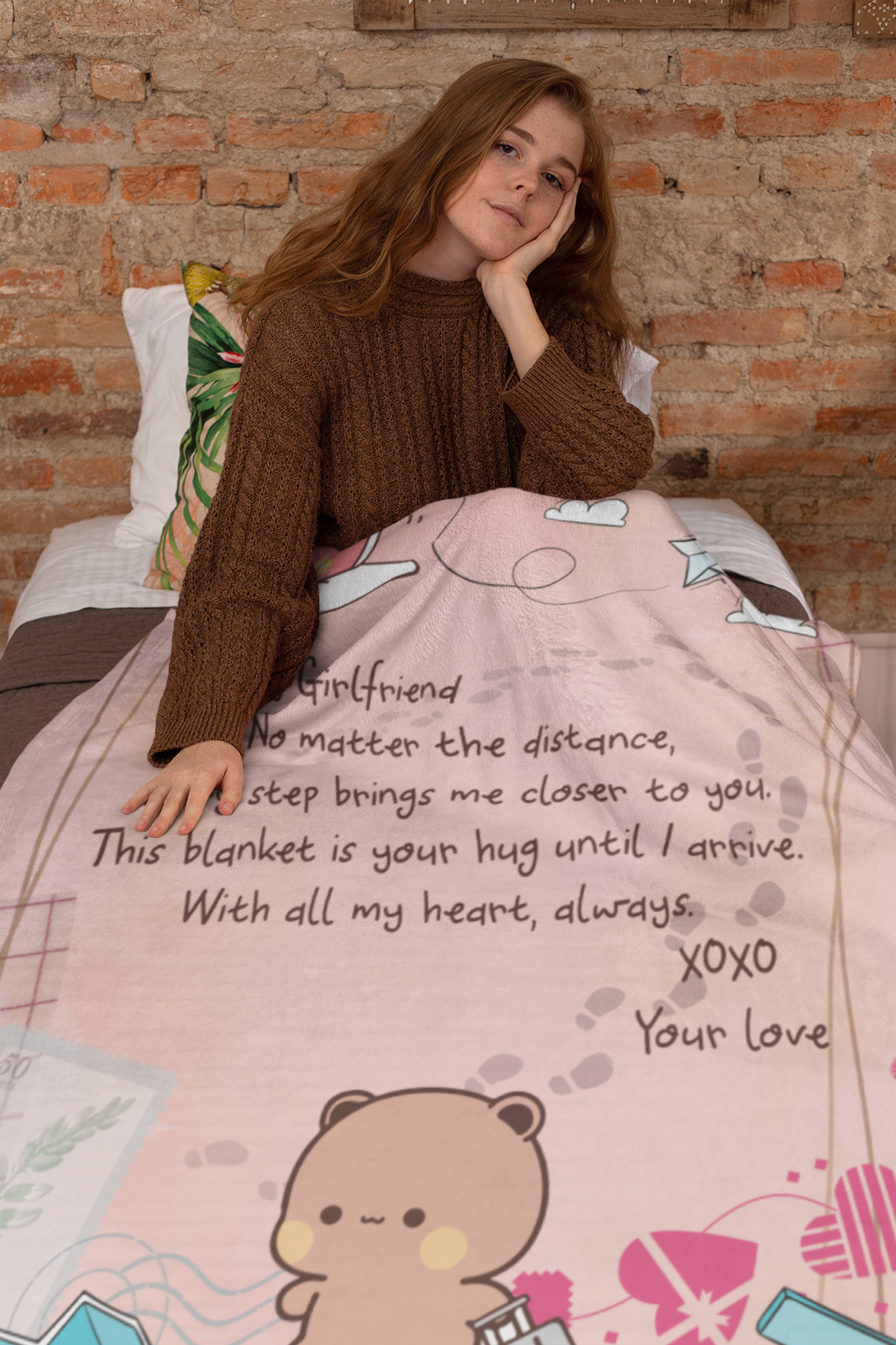 To My Girlfriend Blanket – Cozy Fleece/Sherpa Throw with Love Message