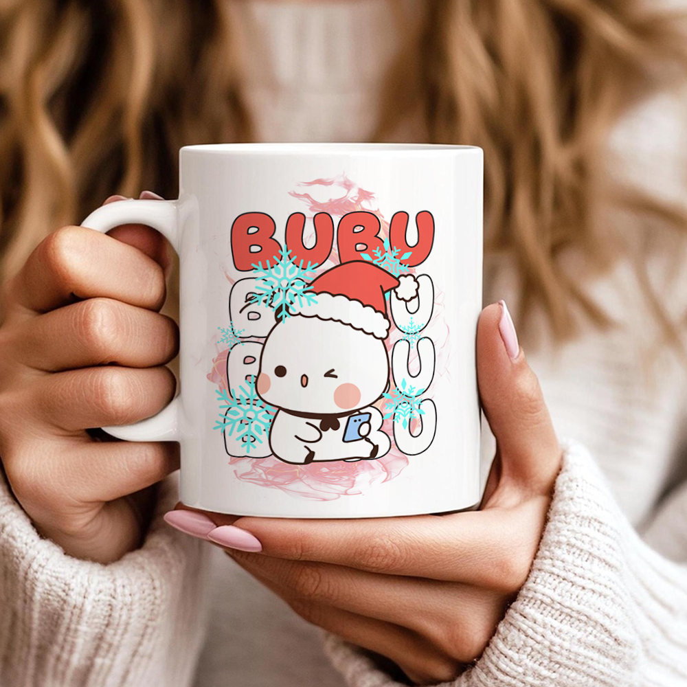 Bubu & Dudu Christmas Couple Mugs – Cute Bear Coffee Mug Gift Set