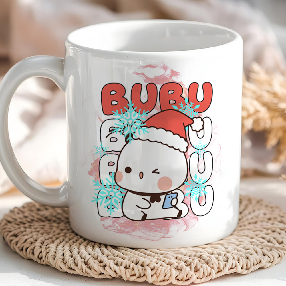 Bubu & Dudu Christmas Couple Mugs – Cute Bear Coffee Mug Gift Set