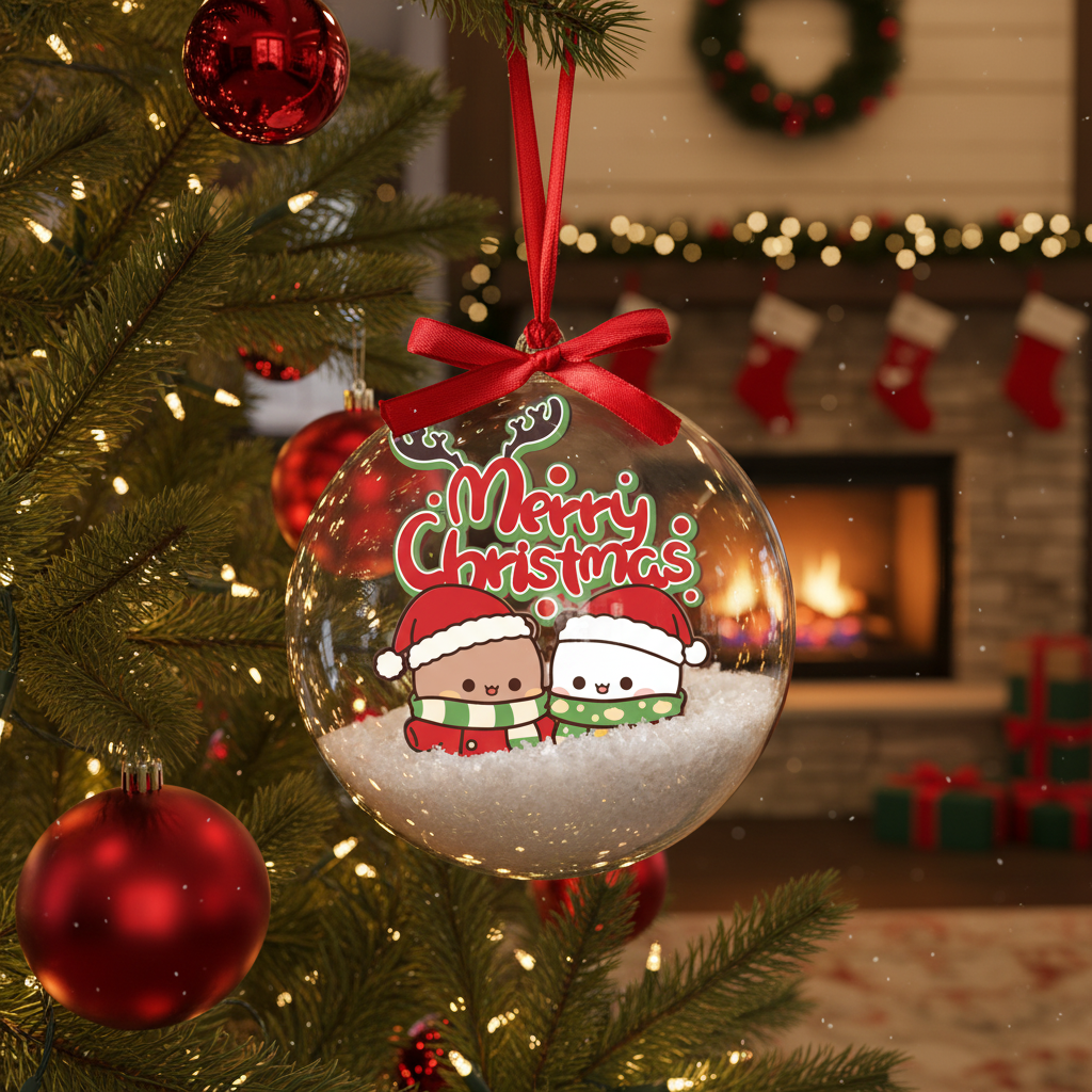 Bubu & Dudu Cute Christmas Ornaments – Adorable Bear Couple Holiday Tree Decorations Gift for Lovers, Friends & Family