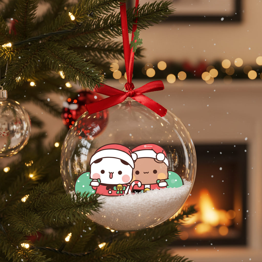 Christmas Bauble with Bubu & Dudu – Cute Clear Tree Ornament