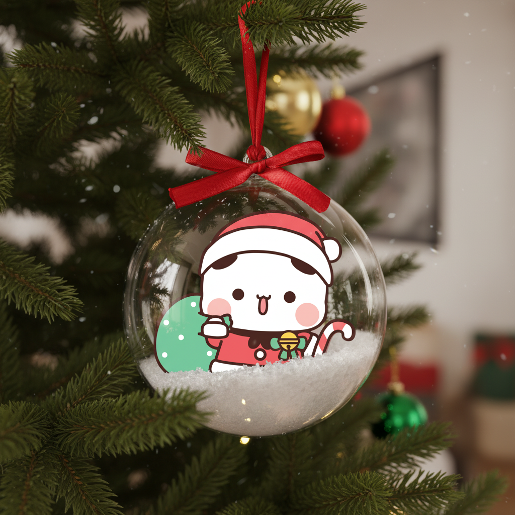 Clear Plastic Bauble – Bubu & Dudu Christmas Tree Decoration