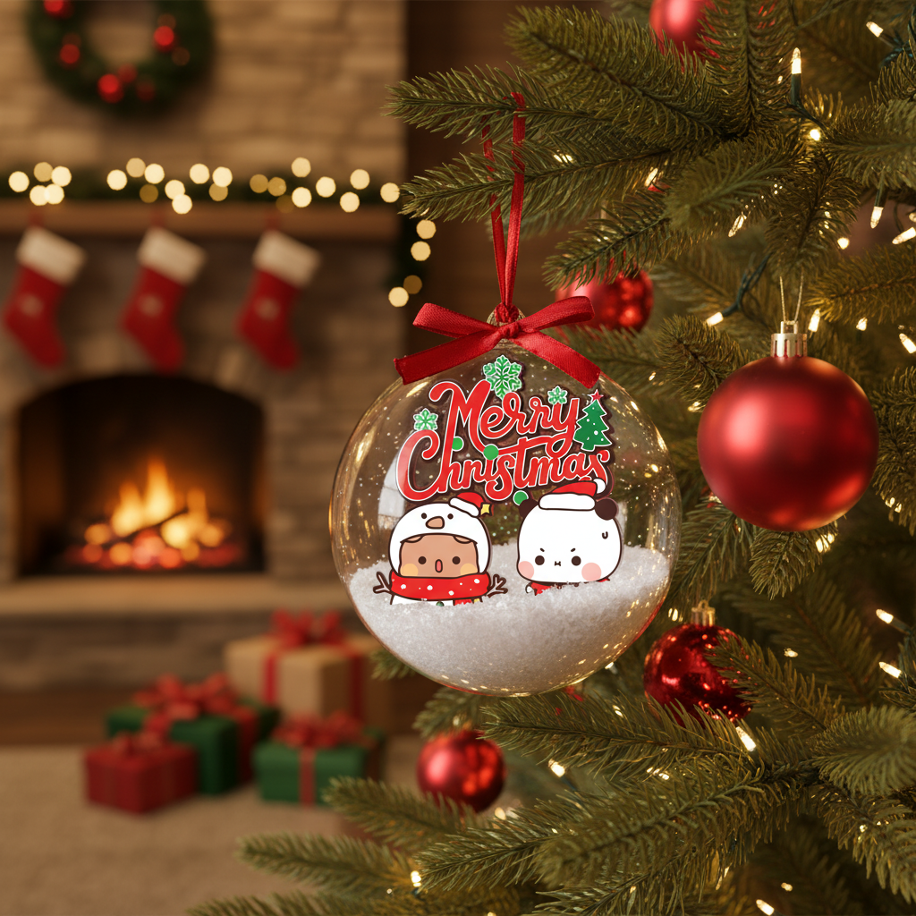 Bubu & Dudu Cute Bear Couple Christmas Ornaments – Adorable Holiday Tree Decorations Gift for Lovers & Family