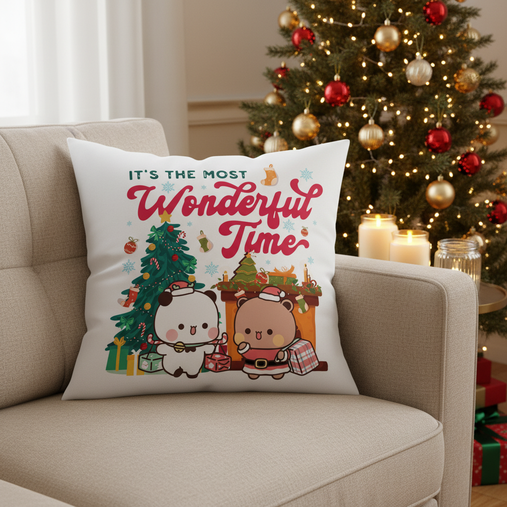 Bubu & Dudu Christmas Pillow – Most Wonderful Time Throw Pillow
