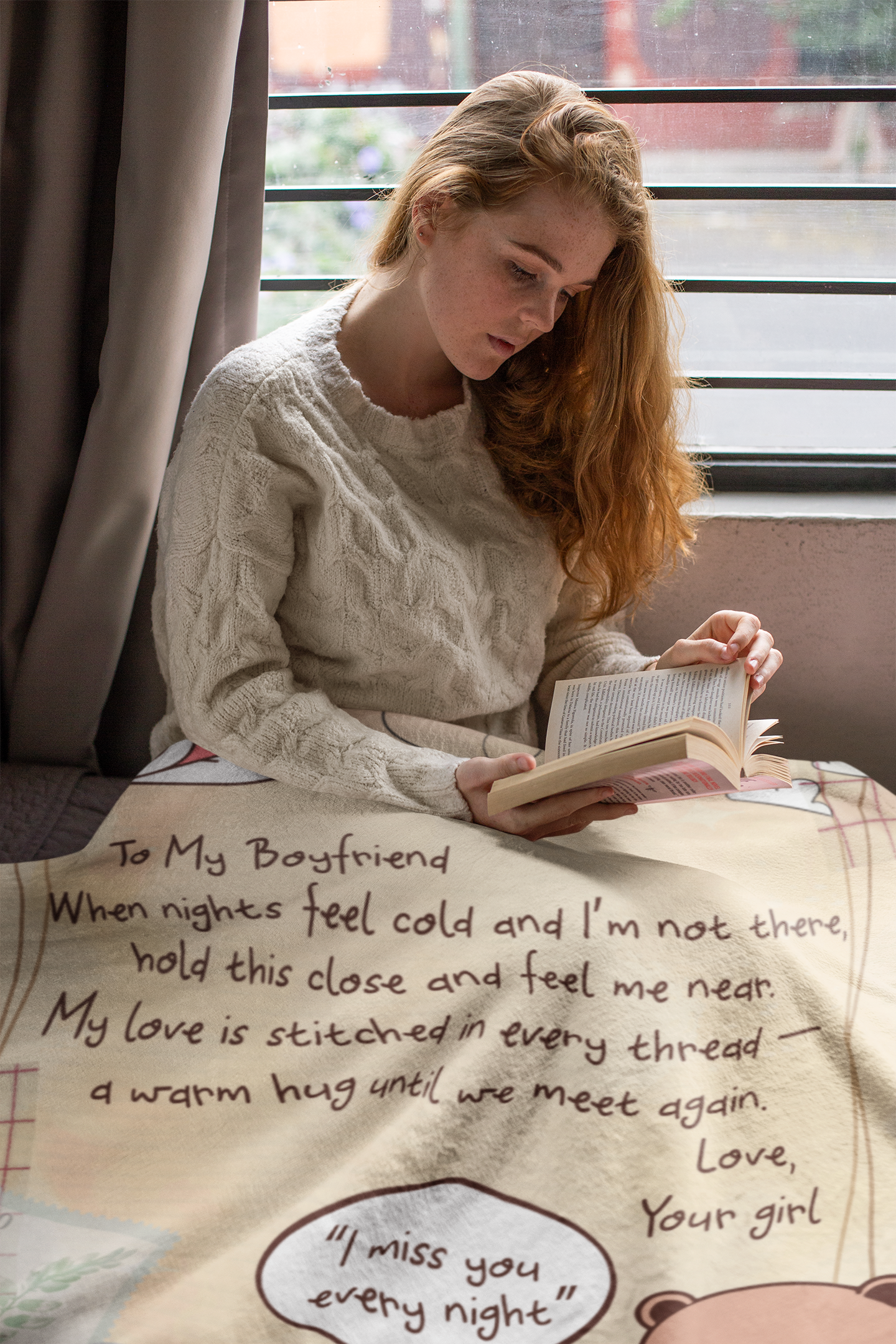 To My Boyfriend Blanket – Cozy Fleece Throw with Love Letter Design