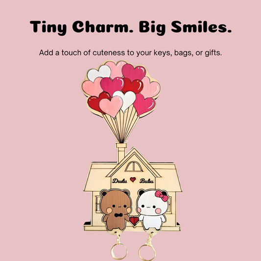 Bubu & Dudu Wall Key Holder – Acrylic Keychain Hanger for Couples