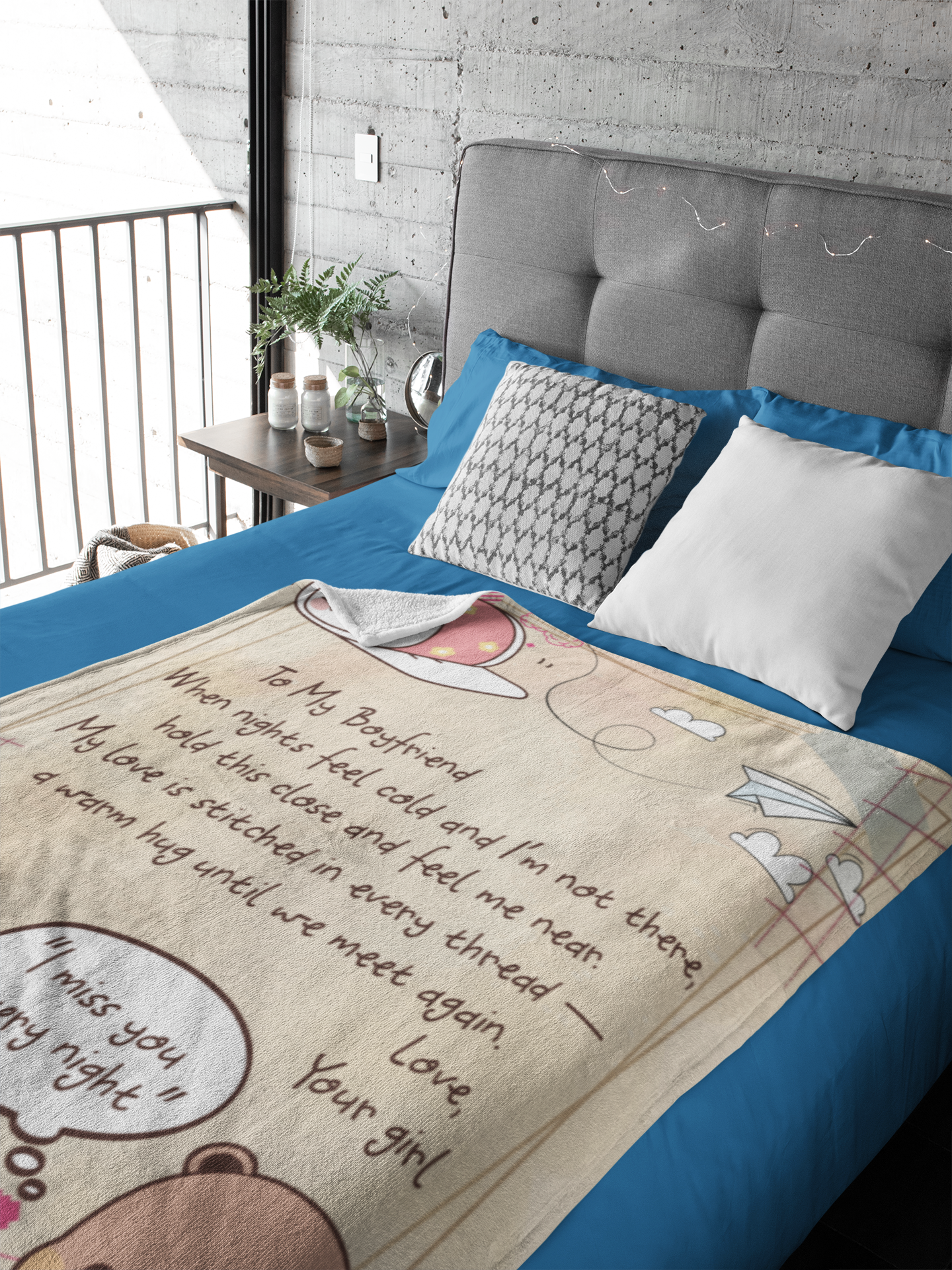 To My Boyfriend Blanket – Cozy Fleece Throw with Love Letter Design