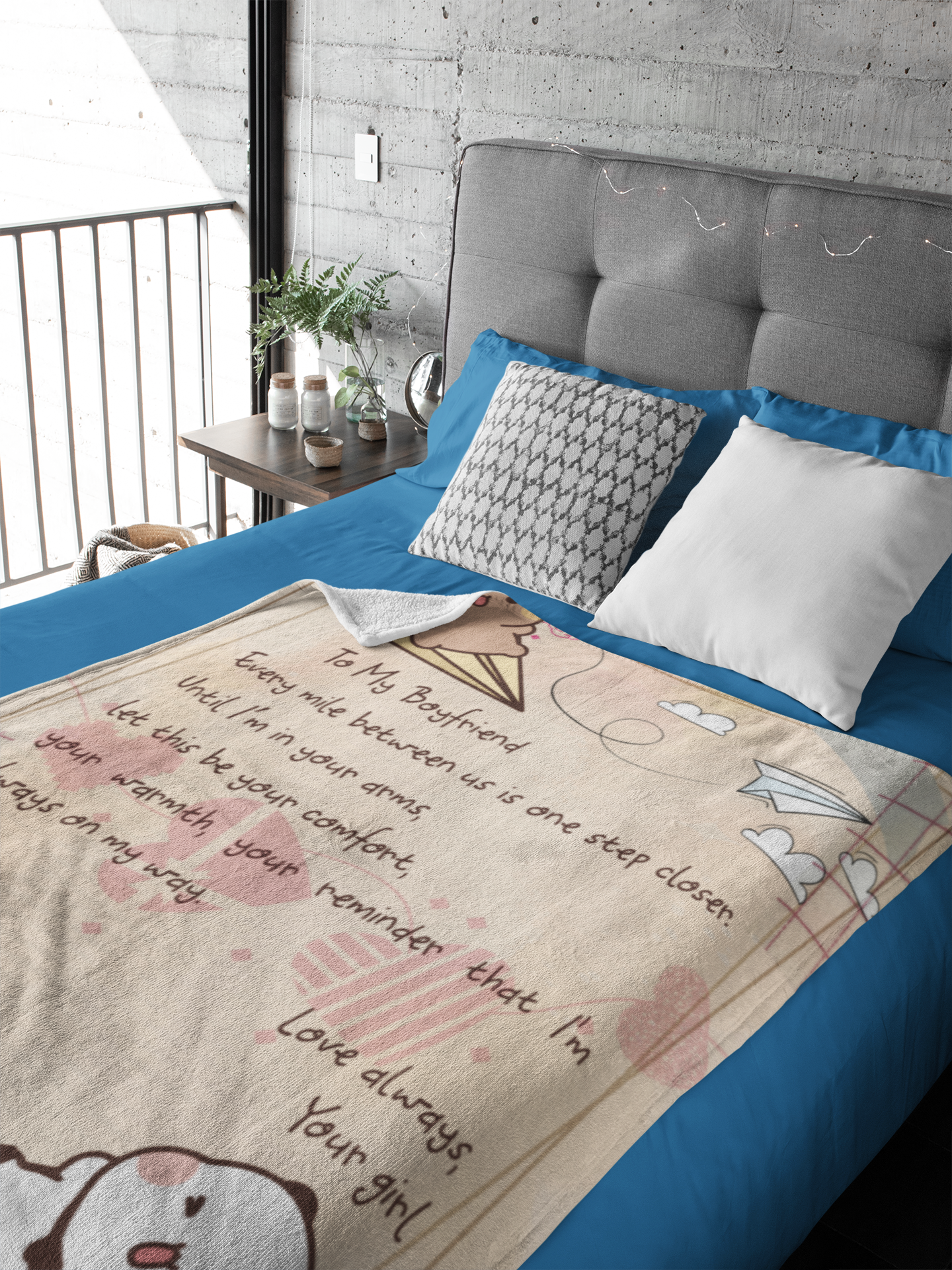 To My Boyfriend Blanket – Romantic Gift for Long Distance Relationship