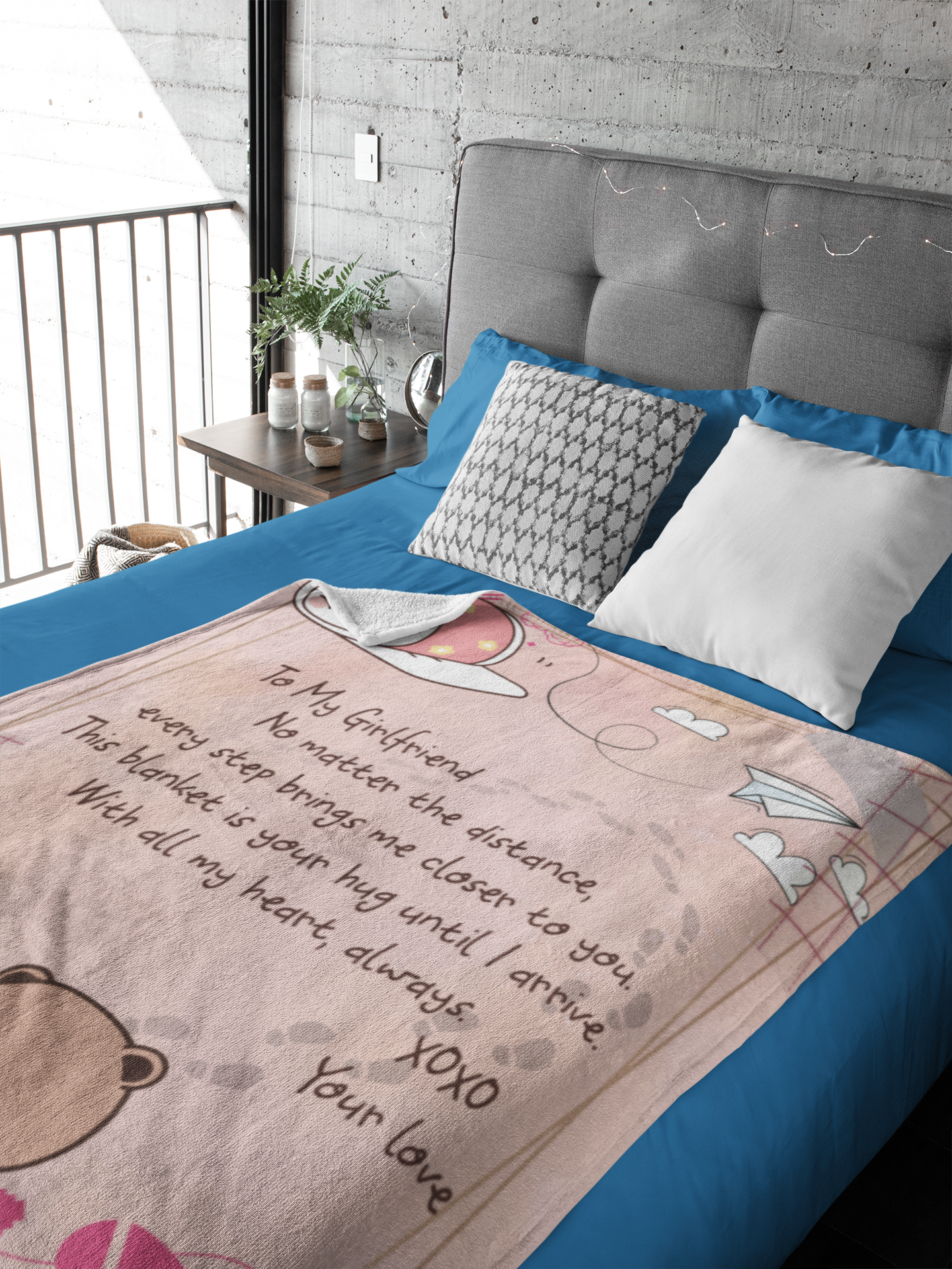 To My Girlfriend Blanket – Cozy Fleece/Sherpa Throw with Love Message